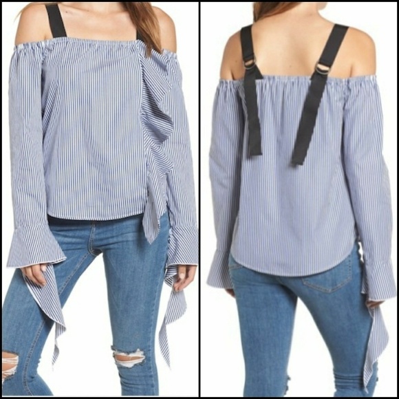 𝅺NEW! LEITH Grosgrain Off the Shoulder Top XS. - Picture 1 of 6